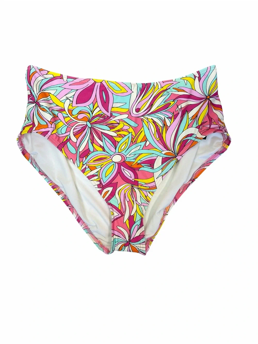 NWT Kate Spade New York High Waist Bikini Bottoms XL Pink Multi Floral Tropical